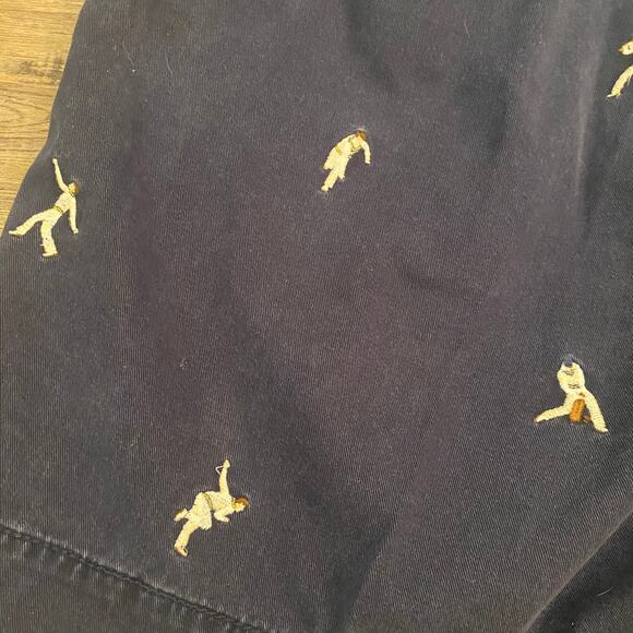 Ralph Lauren Men's size 38 Navy Blue Embroidered Cricket All Over Print Shorts - Picture 6 of 8